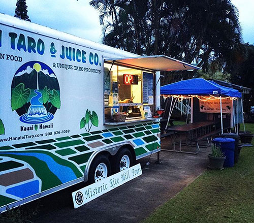 Hanalei Taro & Juice co food truck on kauai