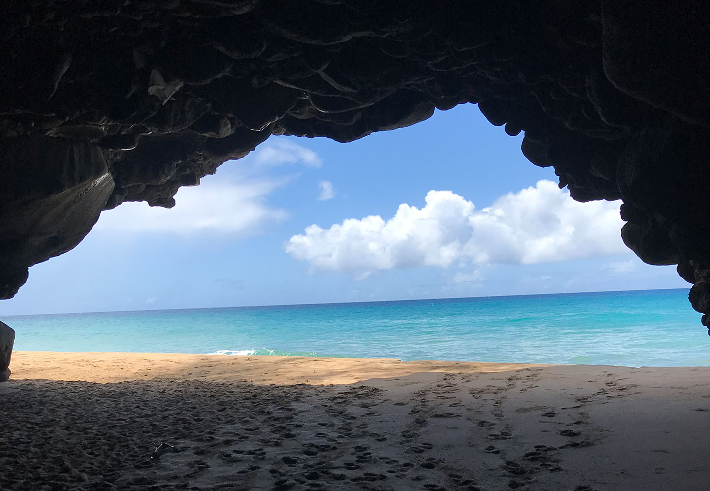 Cave at Hanakapiai beach Kauai