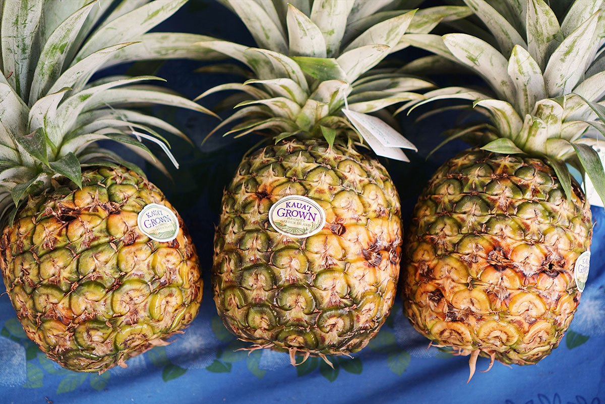 Kauai sugarload pineapple from the Kauai farmer's market