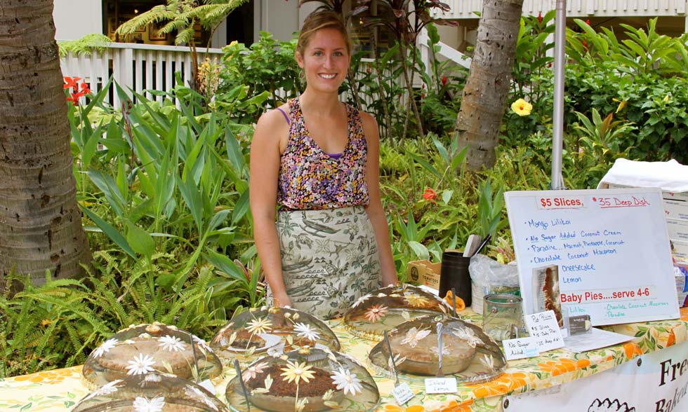 The Right Slice Pie lady at the Kukuiula culinary farmer's market